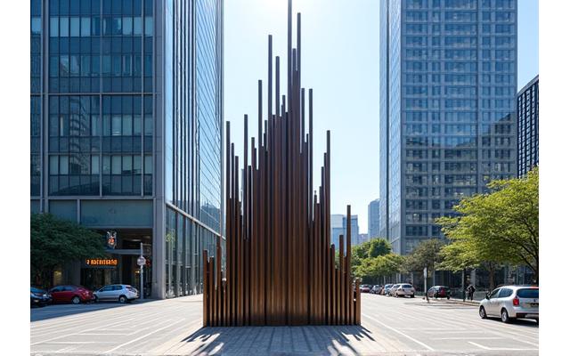 강남구청 앞 '도시의 리듬' 설치 작품